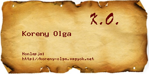 Koreny Olga névjegykártya